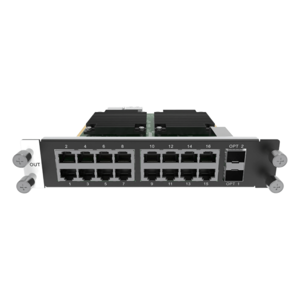 portada_0S1000-124.png Tarjeta de salida de 16 puertos RJ45 + 2 Puertos STP