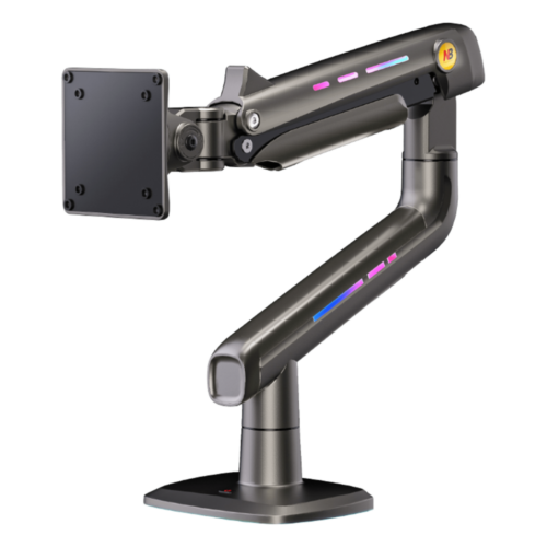 Soporte Mecánico Gaming NB F5 / Monitores de 32" a 60" / VESA 75x75 y 100x100 mm / Carga 2-20 kg (4.4-44 lbs) / Iluminación RGB / Sistema de Resorte de Alta Precisión