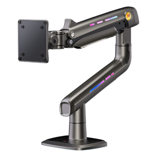 Soporte Mecánico Gaming NB F5 / Monitores de 32" a 60" / VESA 75x75 y 100x100 mm / Carga 2-20 kg (4.4-44 lbs) / Iluminación RGB / Sistema de Resorte de Alta Precisión