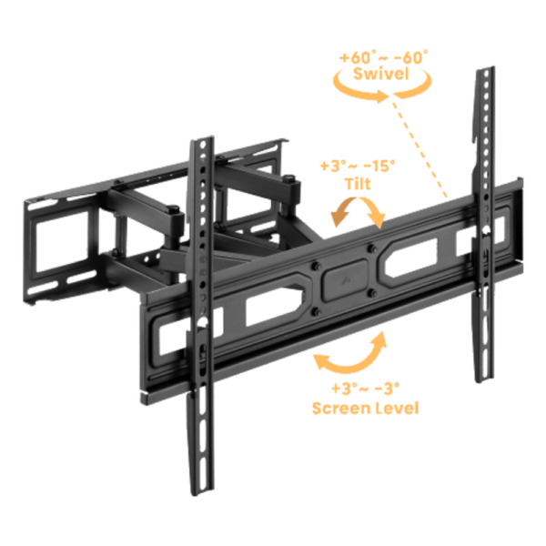Montaje de Pared Universal Articulado para Monitores de 37 a 80" | Carga Máxima 40 Kg | Vesa  100 x 100 a 600 x 400| Fabricado en Acero