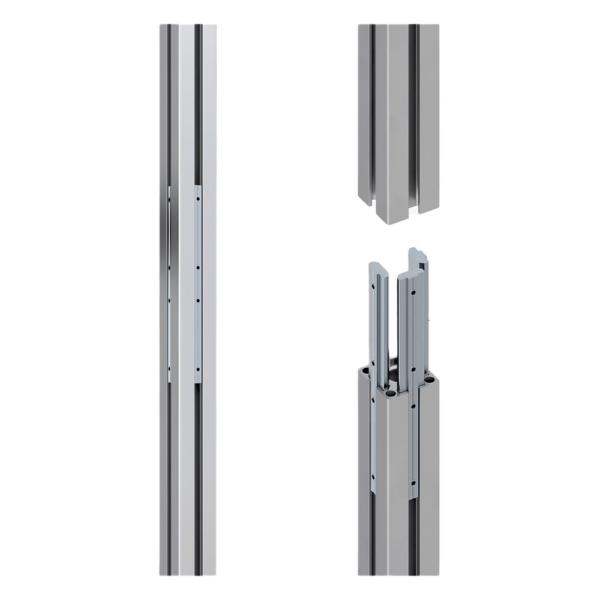 Accesorio _ Riel de Aluminio Longitud 1670 mm | Ancho 40 mm | Altura 40 mm | Diseño Modular | Tapas de Riel Incluidas