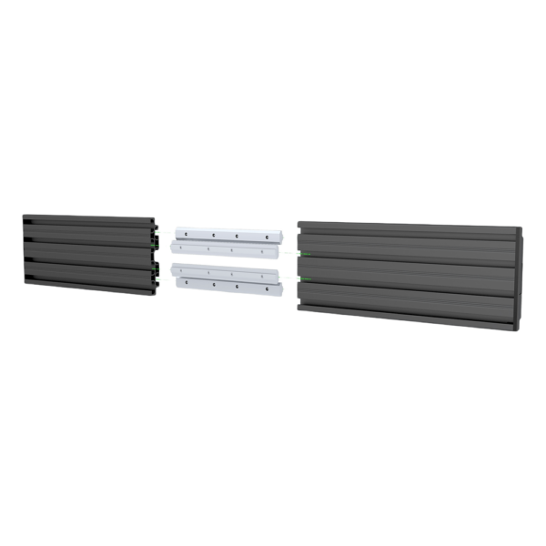 sec_3_0S1000-17.png Accesorio_ Riel de Aluminio con Longitud 1000 mm | Incluye Tapas laterales | Compatible con estructura para Videowall | Diseño Modular
