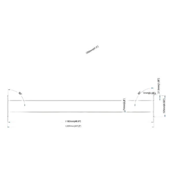 sec_3_0S1000-25.png Accesorio _ Perfil Rectangular para Interconexión de Patas de Videowall LED | Longitud 1200 mm | Ancho 56 mm | Incluye Tornillos M8 x 10 mm y Llave Allen de 5 mm
