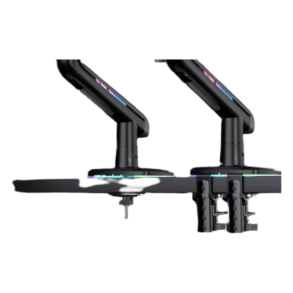 Soporte Mecánico Gaming NB F5 / Monitores de 32" a 60" / VESA 75x75 y 100x100 mm / Carga 2-20 kg (4.4-44 lbs) / Iluminación RGB / Sistema de Resorte de Alta Precisión